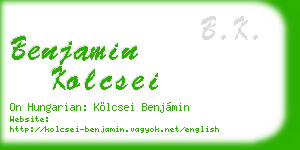benjamin kolcsei business card