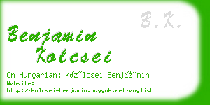 benjamin kolcsei business card